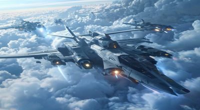 国产科幻电影《长空英雄》精彩特效镜头，战机在云层中高速穿梭，特效震撼，代表国产视频院线大片的工业化水准
